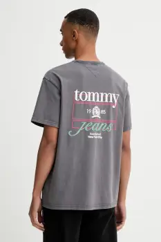 Tommy Jeans tricou din bumbac culoarea negru, cu imprimeu, DM0DM21986 imagine