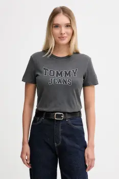 Tommy Jeans tricou din bumbac culoarea negru, DW0DW21966 imagine