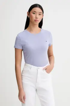 Tommy Jeans tricou din bumbac culoarea roz, DW0DW20459 imagine