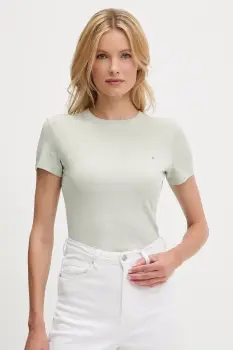 Tommy Jeans tricou din bumbac culoarea verde, DW0DW21164 imagine