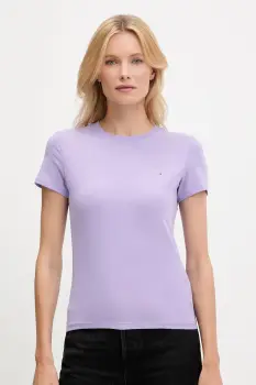 Tommy Jeans tricou din bumbac culoarea violet, DW0DW21164 imagine