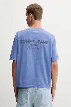 Tommy Jeans tricou din bumbac uni, DM0DM21975 imagine