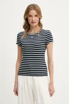 Tommy Jeans tricou femei, culoarea albastru marin, DW0DW17383 imagine