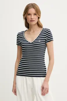 Tommy Jeans tricou femei, culoarea albastru marin, DW0DW17385 imagine