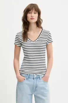 Tommy Jeans tricou femei, culoarea gri, DW0DW17385 imagine