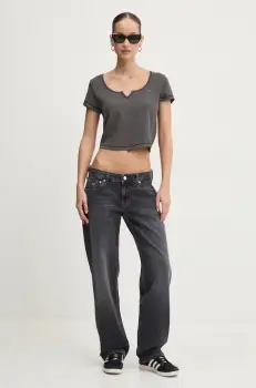 Tommy Jeans tricou femei, culoarea negru, DW0DW18426 imagine