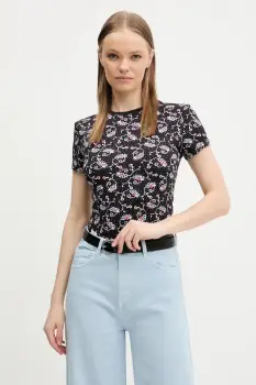 Tommy Jeans tricou femei, culoarea negru, DW0DW20625 imagine