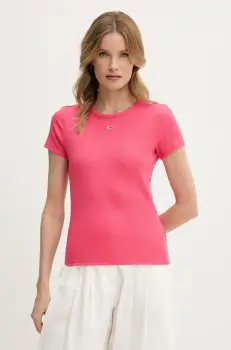 Tommy Jeans tricou femei, culoarea roz, DW0DW17383 imagine