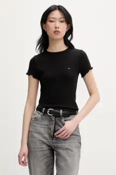 Tommy Jeans tricou pentru femei, din bumbac cu elastan imagine