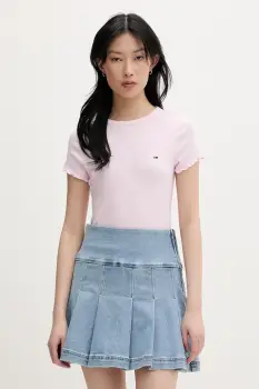 Tommy Jeans tricou pentru femei, din bumbac cu elastan imagine