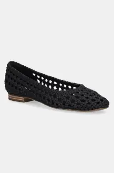 Toms balerini BLACK WOVEN BASKET culoarea negru, 10022017 imagine