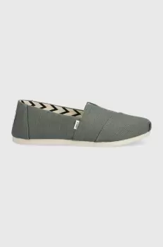 Toms espadrile Alpargata culoarea verde imagine