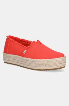 Toms espadrile FLAME culoarea rosu, cu platforma, 10021919 imagine