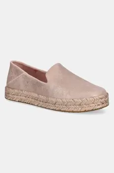 Toms espadrile PALE ROSE METALLIC SUEDE culoarea roz, 10021868 imagine