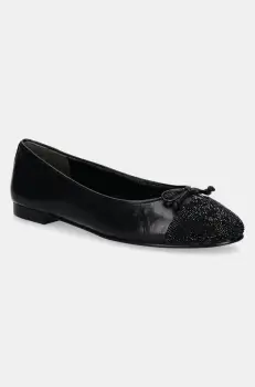 Tory Burch balerini de piele Cap-Toe Pave Ballet culoarea negru, 166214-004 imagine