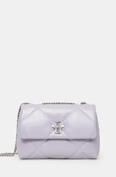 Tory Burch geanta de piele Kira Diamond Quilt culoarea violet, 154706-500 imagine