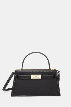 Tory Burch geanta de piele Lee Radziwill Petite culoarea negru, 168954-001 imagine