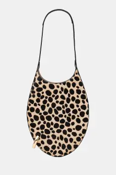 Tory Burch geanta de piele Pierced Haircalf culoarea bej, 171730.960 imagine