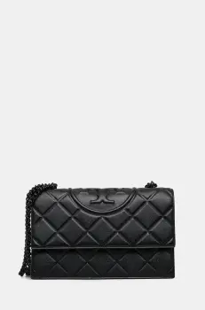 Tory Burch geanta Fleming Soft Grain culoarea negru, 169791-001 imagine
