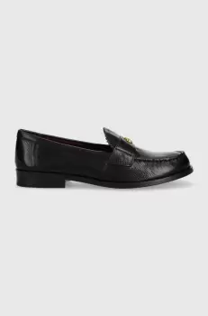 Tory Burch mocasini de piele CLASSIC LOAFER femei, culoarea negru, cu toc plat, 150907-006 imagine