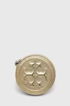 Tory Burch portofel de piele culoarea auriu imagine