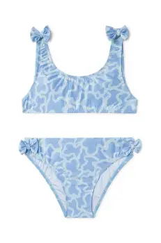 Tous costum de baie pentru copii din doua piese culoarea turcoaz imagine