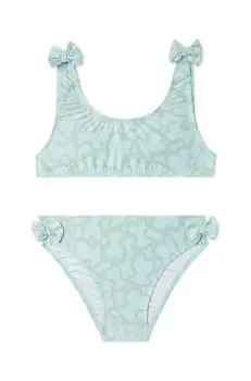 Tous costum de baie pentru copii din doua piese culoarea verde imagine