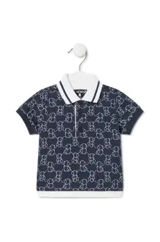 Tous tricouri polo din bumbac pentru copii culoarea verde, modelator imagine