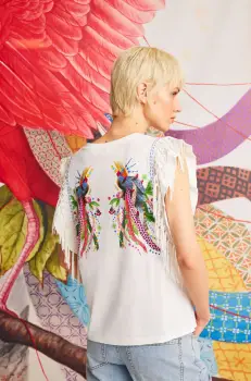 tricou din bumbac culoarea alb imagine