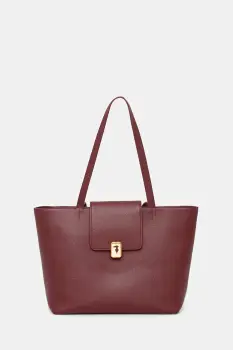 Trussardi geanta de piele culoarea bordo, Z605E106078N imagine