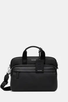 Trussardi geanta de piele culoarea negru, Z587E005964N imagine