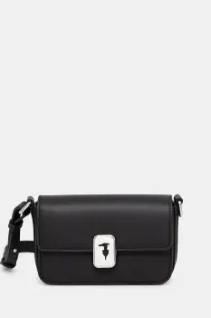 Trussardi geanta de piele culoarea negru, Z601E005978N imagine