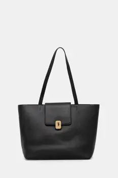 Trussardi geanta de piele culoarea negru, Z605E106078N imagine
