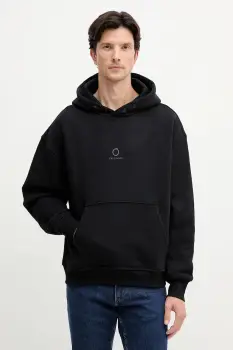 Trussardi hanorac de bumbac culoarea negru, cu gluga, cu imprimeu, G8038000022N imagine