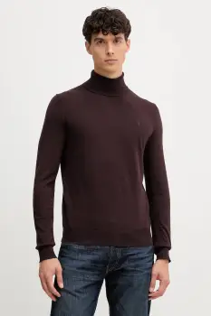 Trussardi pulover culoarea maro, light, cu guler, M0178000019N imagine