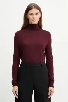 Trussardi pulover de lana culoarea bordo, light, cu guler, M0106001164N imagine