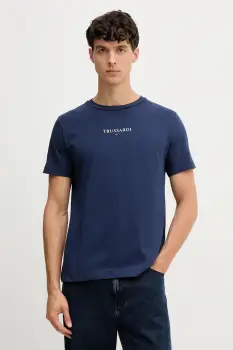 Trussardi tricou din bumbac culoarea bleumarin, cu imprimeu, G0308000054N imagine