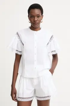 Twinset bluza cu volane pentru femei, din bumbac imagine
