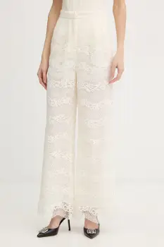 Twinset pantaloni palazzo pentru femei, cu bumbac imagine