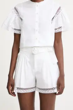 Twinset pantaloni scurti eleganti pentru femei, din bumbac cu elastan imagine