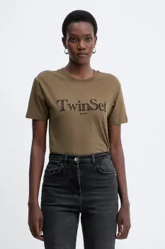 Twinset tricou din bumbac imagine