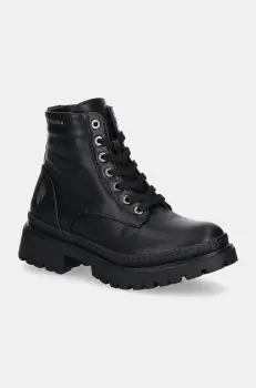 U.S. Polo Assn. botine BYKER femei, culoarea negru, cu toc plat, BYKER001W/DU1 imagine