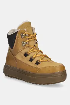 U.S. Polo Assn. botine ICY007 culoarea galben, cu toc plat, izolat, ICY007W/EUH1 imagine