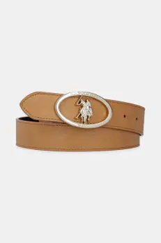 U.S. Polo Assn. curea de piele Marshall femei, culoarea maro, AIUQQ2565WAY imagine