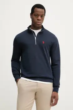 U.S. Polo Assn. hanorac barbatesc cu bumbac DHM LB 1/4 ZIP imagine