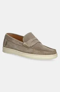 U.S. Polo Assn. mocasini din piele intoarsa MIGUEL002M/5S1 barbati, culoarea gri, MIGUEL imagine
