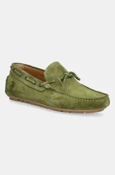 U.S. Polo Assn. mocasini din piele intoarsa PABLO001M/5S1 barbati, culoarea verde, PABLO imagine