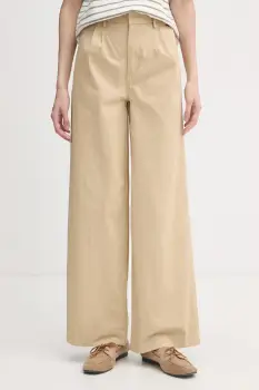 U.S. Polo Assn. pantaloni de femei cu bumbac FULL LENGTH WIDE LEG imagine