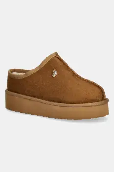 U.S. Polo Assn. papuci de casa VERA001 culoarea maro, VERA001W/EH1 imagine