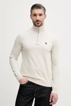 U.S. polo Assn. pulover pentru barbati, din bumbac COTTON 1/4 ZIP NECK imagine